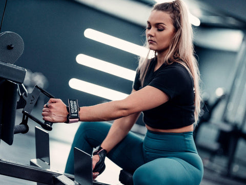 Versa Gripps lifting grips being used during a workout